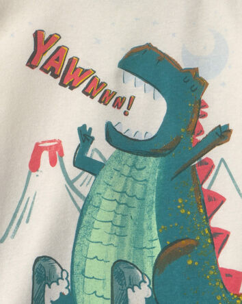 B&eacute;b&eacute; gar&ccedil;on - Pyjama ajust&eacute; 4 pi&egrave;ces en 100 % coton &agrave; motif rayures et dinosaure &ndash; Vert, 