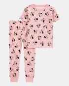Toddler Girl Minnie Mouse Snug Fit Cotton 2-Piece Pyjamas - Pink, image 1 of 3 slides