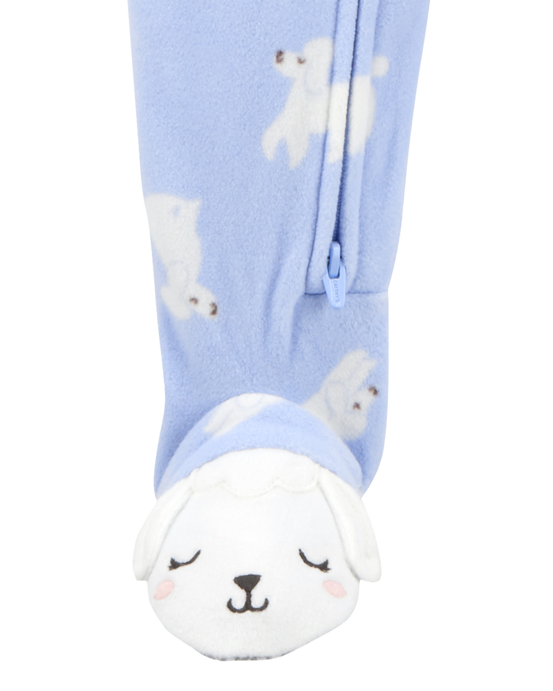 Toddler 1-Piece Dog Fleece Footie Pyjamas, image 3 of 5 slides