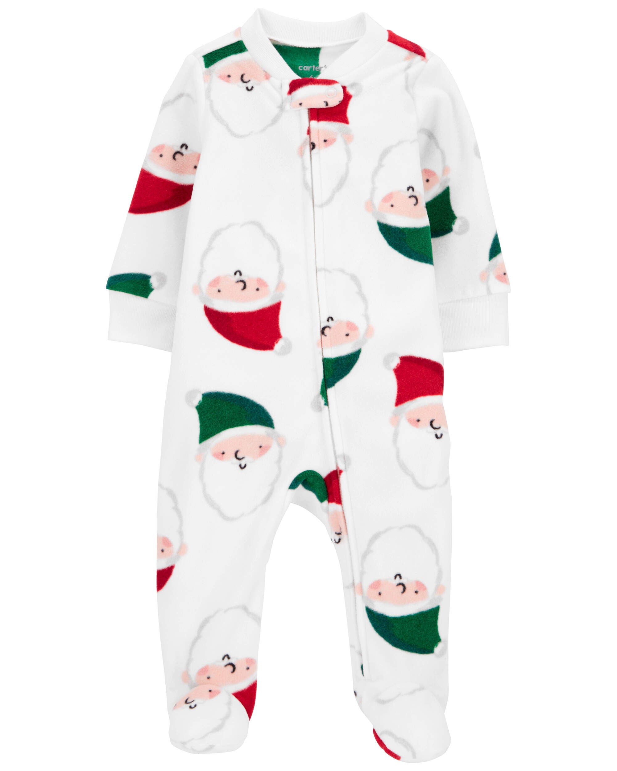 Baby Girls Baby Santa Zip Up Fleece Sleep Play Pajamas 6M Carter s