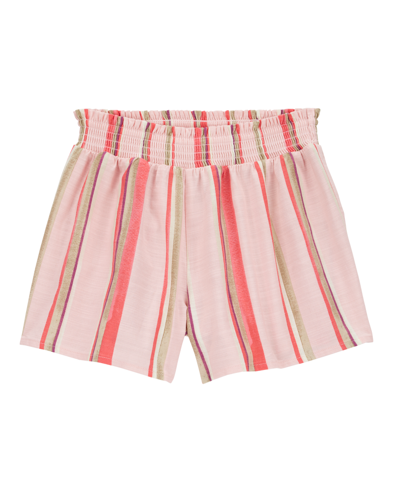 Kid Striped Flowy Pull-On Shorts, image 1 of 4 slides