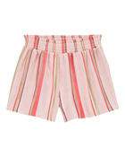 Kid Striped Flowy Pull-On Shorts, image 1 of 4 slides