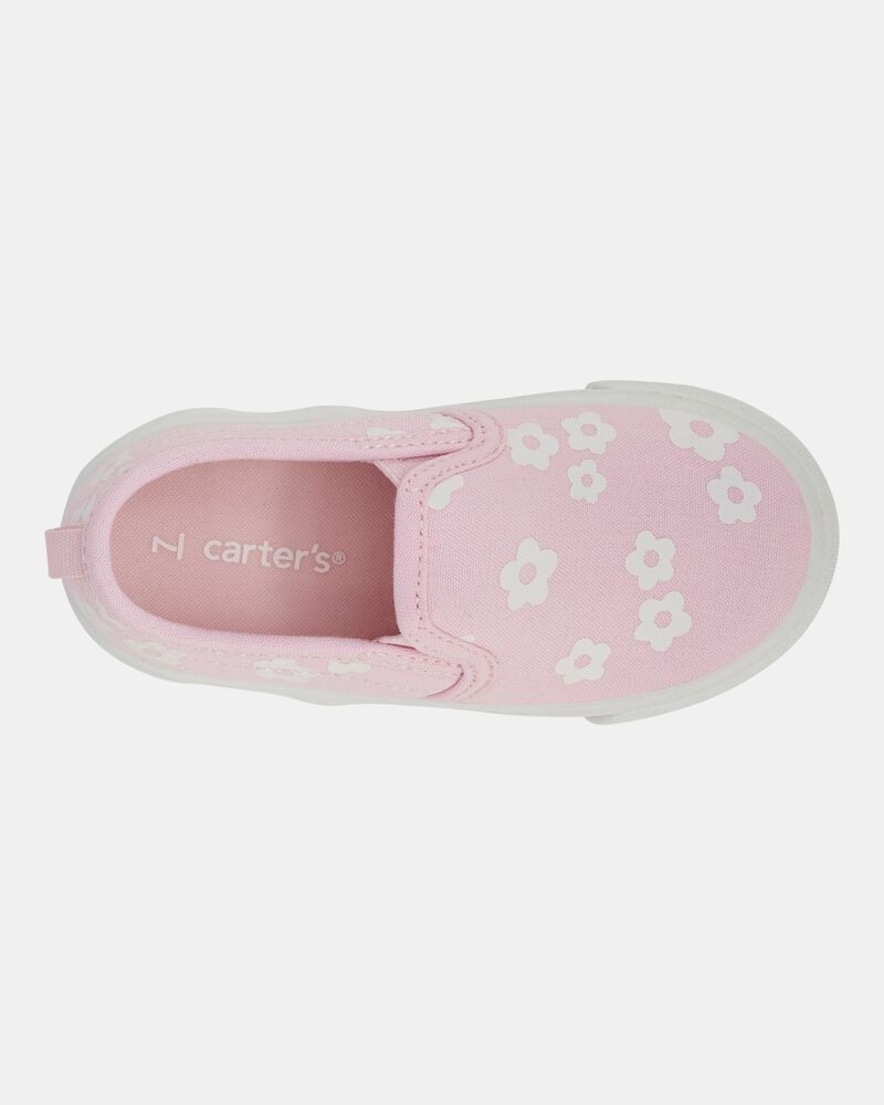 Tout-petit Espadrilles fleuries &agrave; enfiler - Rose, image 4 sur 7 diapositives