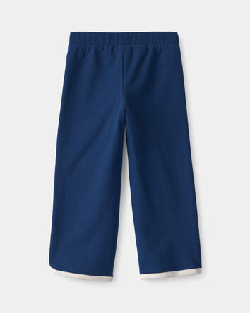 Tout-petit fille - Pantalon &agrave; jambe large en jersey bouclette - Bleu, 