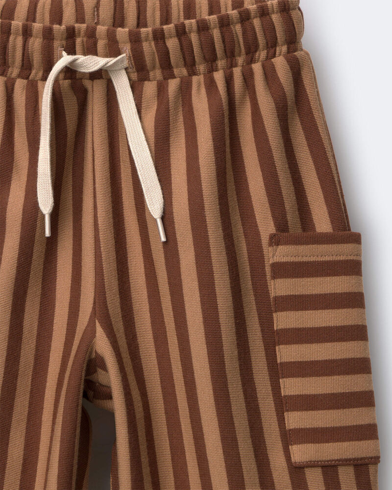 Toddler Boy Striped Pocket Pants - Brown, image 5 of 6 slides