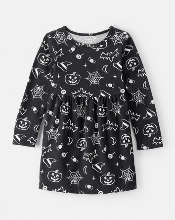Tout-petit Robe d’Halloween à motif effrayant - Noir, 