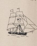 Toddler Pirate Boat Snug Fit Cotton Footless 1-Piece Pyjamas - Khaki, image 2 of 4 slides