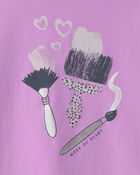 Filles - T-shirt manches longues &agrave; imprim&eacute; pinceau &laquo;Work of Heart&raquo; - Mauve, image 2 sur 2 diapositives