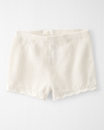 Kid 2-Piece Organic Cotton Crotchet Knit Set-Cream, 
