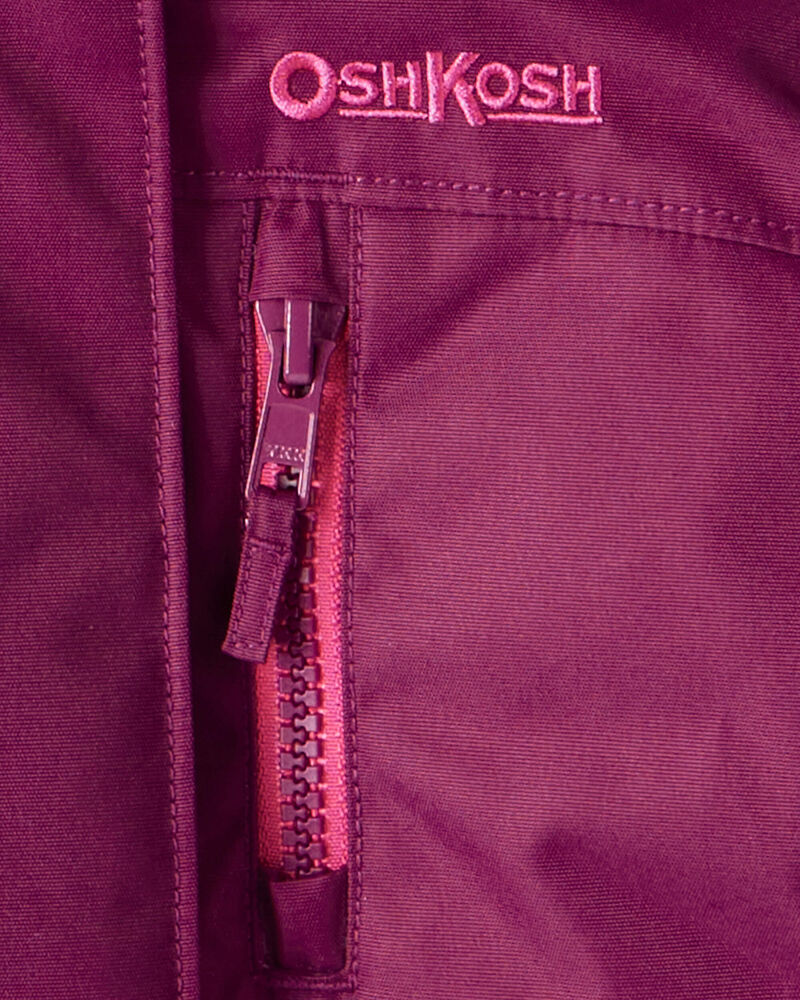 Toddler Girl Parka Hooded Winter Jacket - Burgundy , image 3 of 3 slides