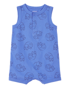 Baby Hermit Crab Print Cotton Romper, image 1 of 3 slides