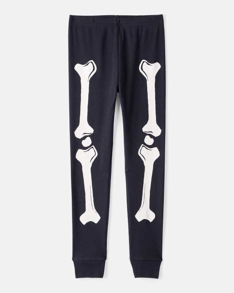 Kid 2-Piece Glow Halloween Skeleton 100% Snug Fit Cotton Pyjamas, image 3 of 4 slides