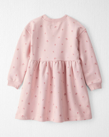Tout-petit fille - Robe en tissu bouclette fabriquée à partir de coton biologique en imprimé de pétales rose pâle, 