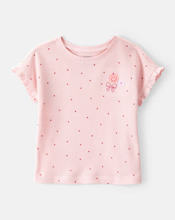 Tout-petit fille - Haut à manches courtes à pois - Rose, 