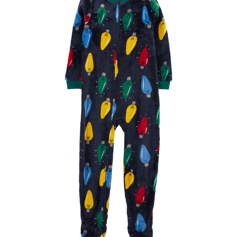 Navy Kid 1 Piece Christmas Lights Velboa Footie Pyjamas Carter s Oshkosh Canada