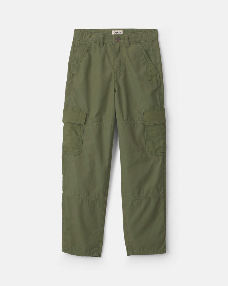 Boys Baggy Cargo Pants - Olive Green, image 1 of 4 slides
