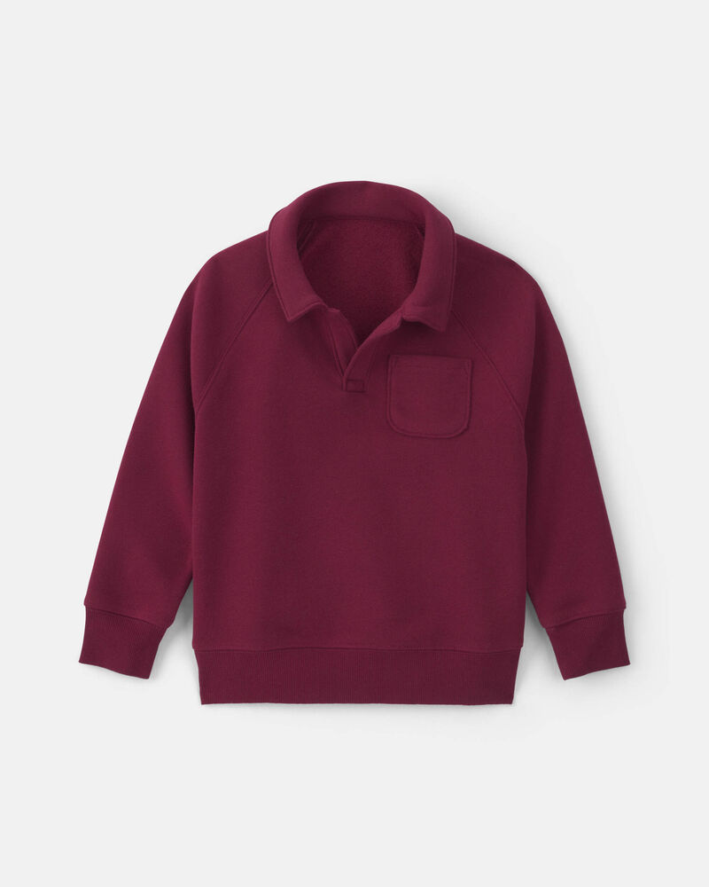 Boys Fleece Pullover Sweatshirt - Burgundy, image 1 of 3 slides