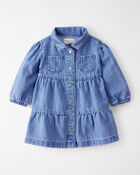 Baby Girl Organic Cotton Chambray Dress, image 1 of 6 slides