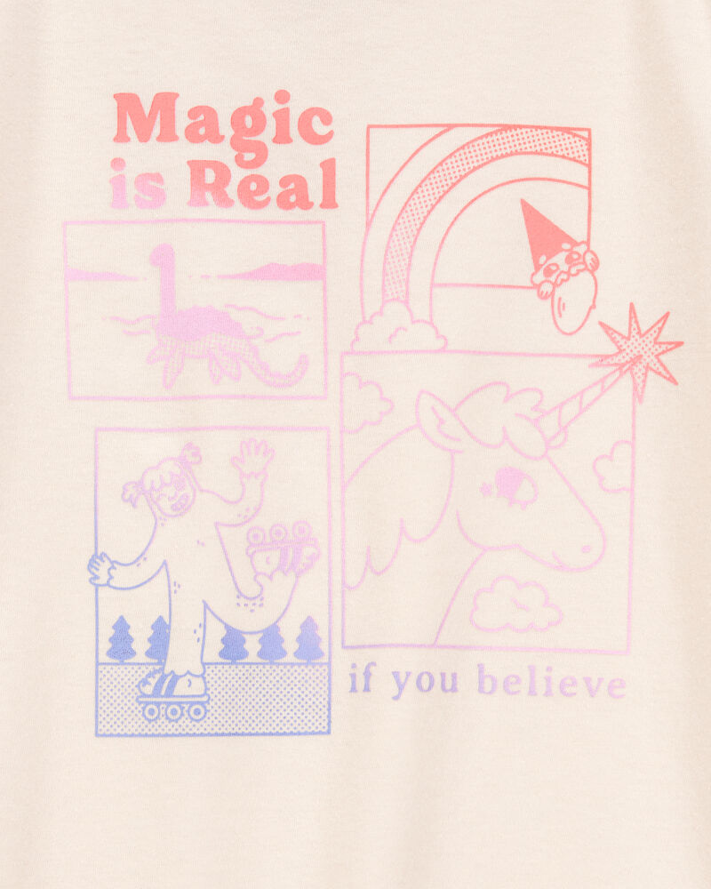 Enfant T-shirt à manches courtes imprimé « Magic is real » - Ivoire, image 2 sur 3 diapositives