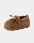 Boys Christmas Reindeer Slippers - Brown, image 6 of 6 slides
