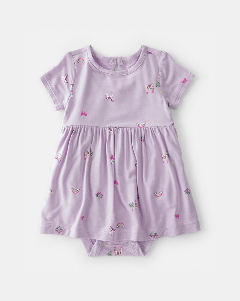 B&eacute;b&eacute; fille - Robe cache-couche &agrave; manches courtes, conte de f&eacute;es - Mauve, image 1 sur 3 diapositives