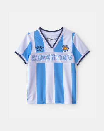 Tout-petit - Chandail de joueur de soccer Umbro de l&rsquo;Argentine - Bleu clair/Blanc, 
