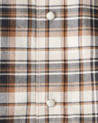 Boys Western Plaid Cotton Long-Sleeve Button-Down Shirt - Plaid, image 2 of 4 slides