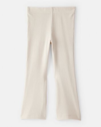 Toddler Girl Rib Pull-On Stretch Flare Leggings - Cream, 