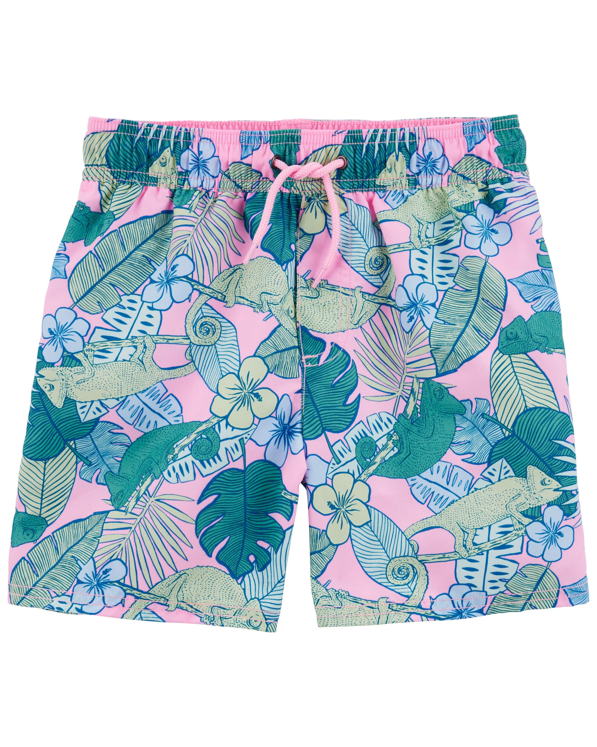 Floral swim top trunks