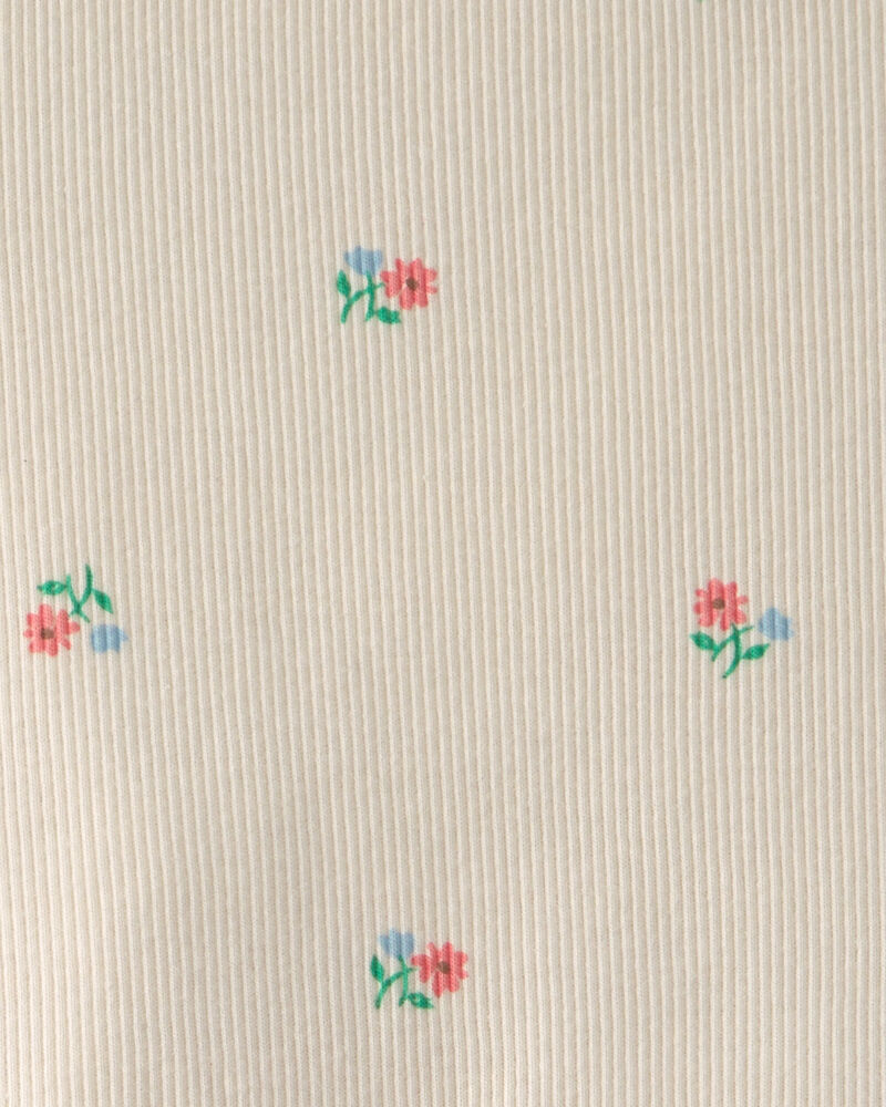 Tout-petit fille - Ensemble 2 pi&egrave;ces haut et short &agrave; motif floral - Cr&egrave;me, image 2 sur 2 diapositives