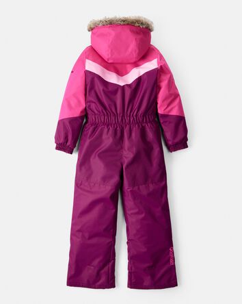 Filles - Combinaison de neige rétro en Taslan d'une pièce - Fuchsia, 