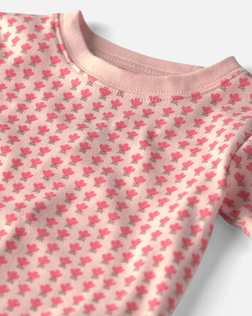 Toddler Girl 2-Piece Organic Cotton Pyjamas in Pink Floral, 
