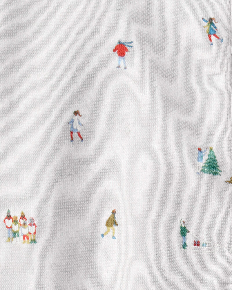 Baby Organic Cotton Sleep & Play pyjamas in Frosted Trail Print, image 4 of 5 slides