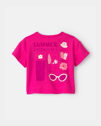 Baby Girl 'My Bag's All Packed' Summer Graphic Tee - Pink, 