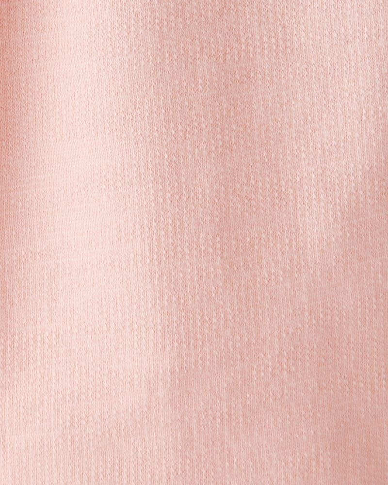 Baby Girl Bow Pocket French Terry Pants - Coral, image 4 of 5 slides