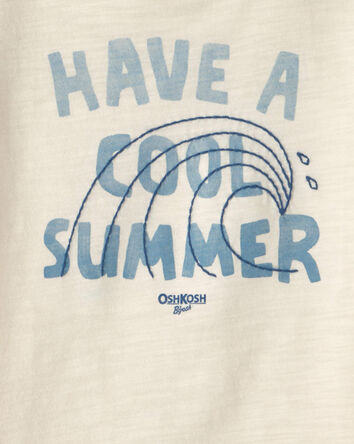 Baby Boy 'Have A Cool Summer' Wave Top - White, 