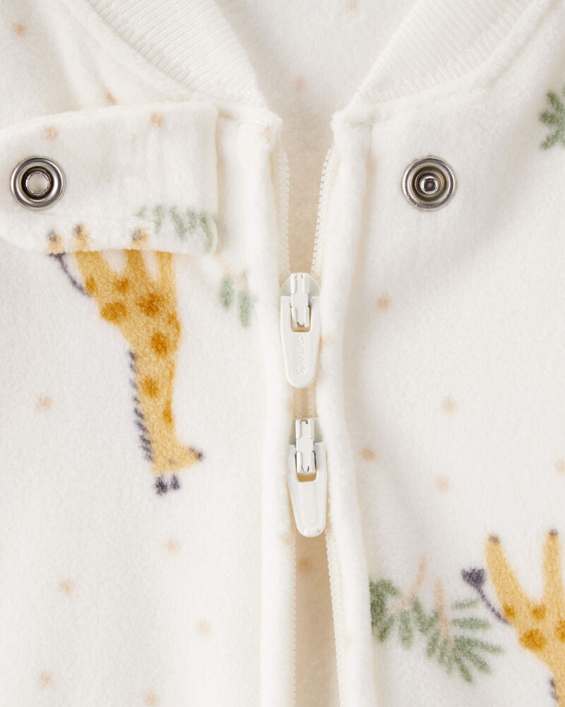 Baby Giraffe Fleece Loose Fit Wearable Blanket - Cream, image 2 of 4 slides