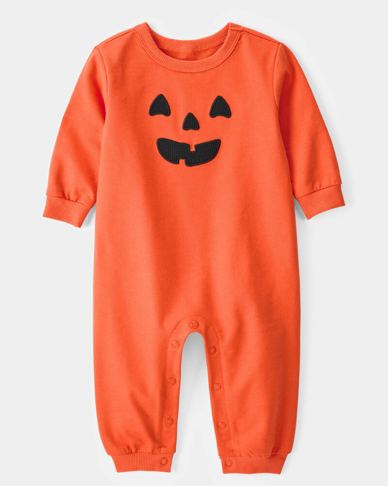 Baby Halloween Pumpkin Jumpsuit, image 1 of 4 slides