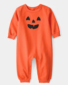 Baby Halloween Pumpkin Jumpsuit, image 1 of 4 slides
