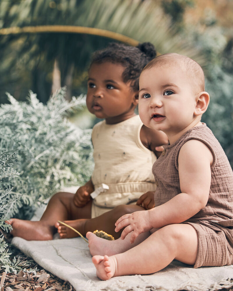 Baby Organic Cotton Gauze Romper, image 5 of 5 slides