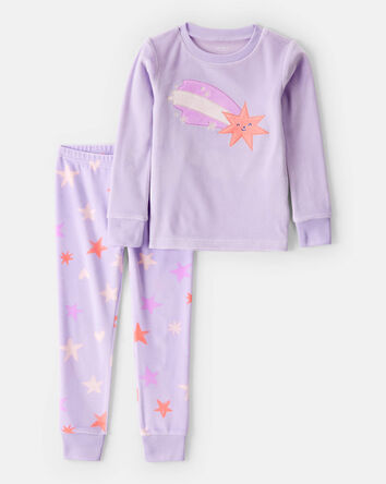 Tout-petit fille - Pyjama 2 pi&egrave;ces ajust&eacute; en DreamPlush &agrave; manches longues &agrave; imprim&eacute; d&rsquo;&eacute;toiles - Lavande, 