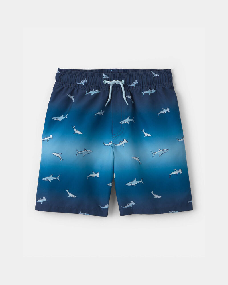 Gar&ccedil;ons - Short maillot de bain &agrave; effet ombr&eacute;, requin - Bleu, image 1 sur 3 diapositives