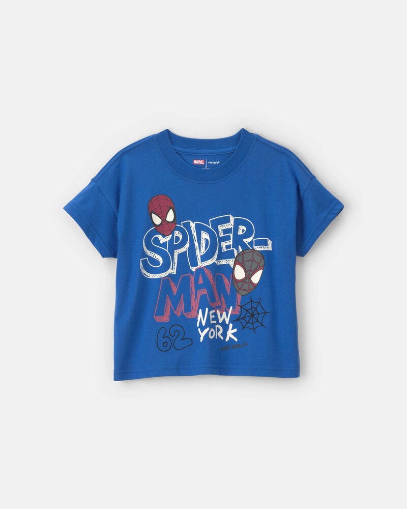 Tout-petit gar&ccedil;on - T-shirt &agrave; imprim&eacute; Spider-Man de &copy;Marvel &laquo;New York&raquo; - Bleu, image 1 sur 2 diapositives