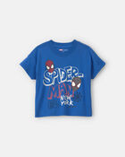 Tout-petit gar&ccedil;on - T-shirt &agrave; imprim&eacute; Spider-Man de &copy;Marvel &laquo;New York&raquo; - Bleu, image 1 sur 2 diapositives