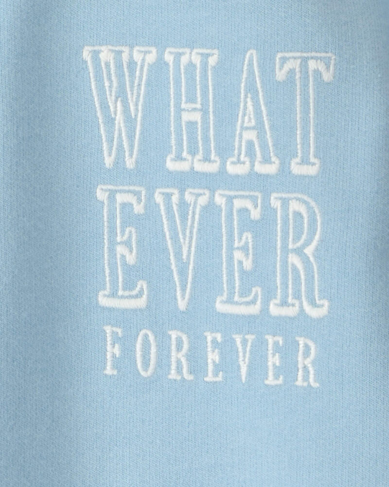 Girls 'Whatever Forever' French Terry Pullover Sweatshirt - Blue, image 3 of 4 slides