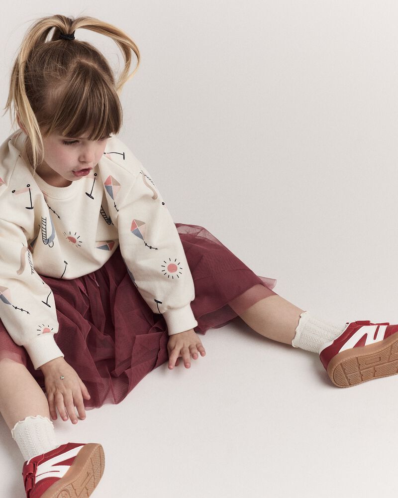 Toddler Girl Avenue Twirl™ Midi Skirt with Tulle - Burgundy, image 4 of 7 slides
