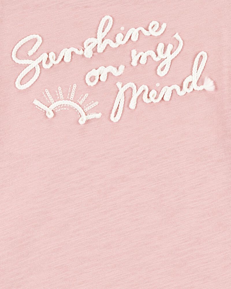 Kid Positive Messaging Short-Sleeve Fashion Top - Pink, image 2 of 3 slides