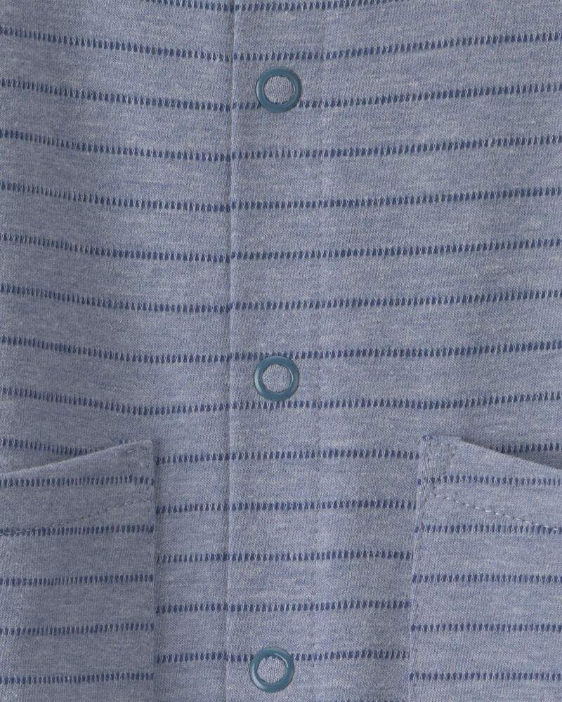 B&eacute;b&eacute; gar&ccedil;on - Combinaison &agrave; rayures - Bleu, image 3 sur 3 diapositives