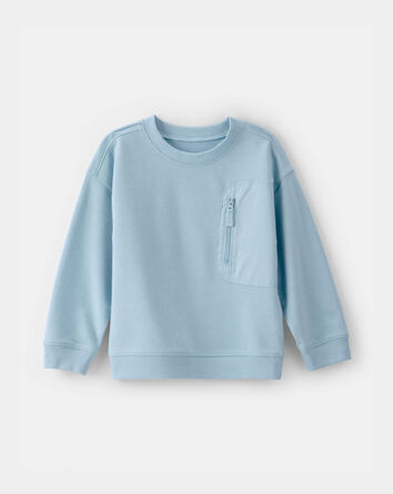 Toddler Boy French Terry Zipper Pullover Sweatshirt - Blue, 
