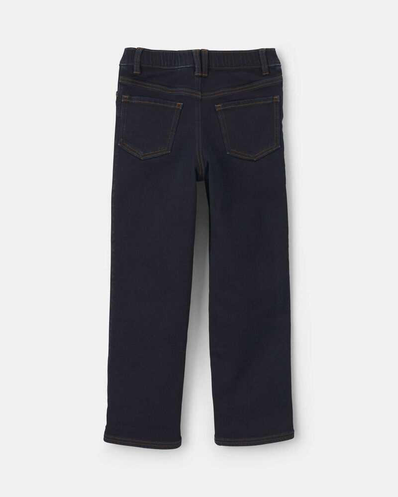 Boys Fleece-Lined Relaxed Jeans - Dark Wash, image 2 of 5 slides